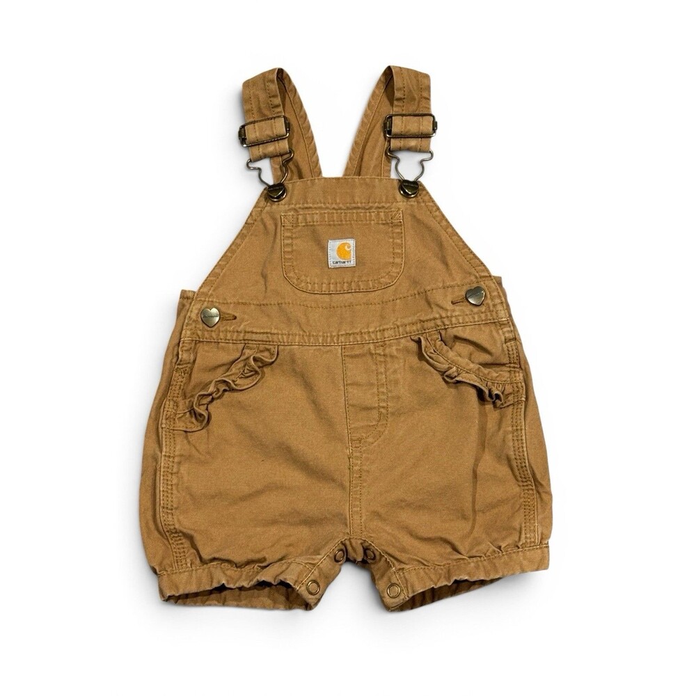 Carhartt Overalls Baby Girls 6 Months Tan Shortalls Overalls Infant Kids